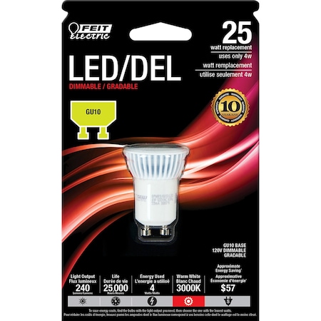 Feit Electric Feit MR11 GU10 LED Bulb Soft White 25 Watt Equivalence 1 pk BPMR11GU10LEDCN